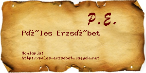 Páles Erzsébet névjegykártya